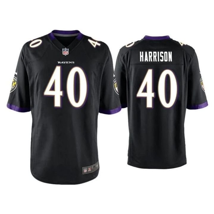 Men Baltimore Ravens 40 Malik Harrison Nike Black Game NFL Jersey